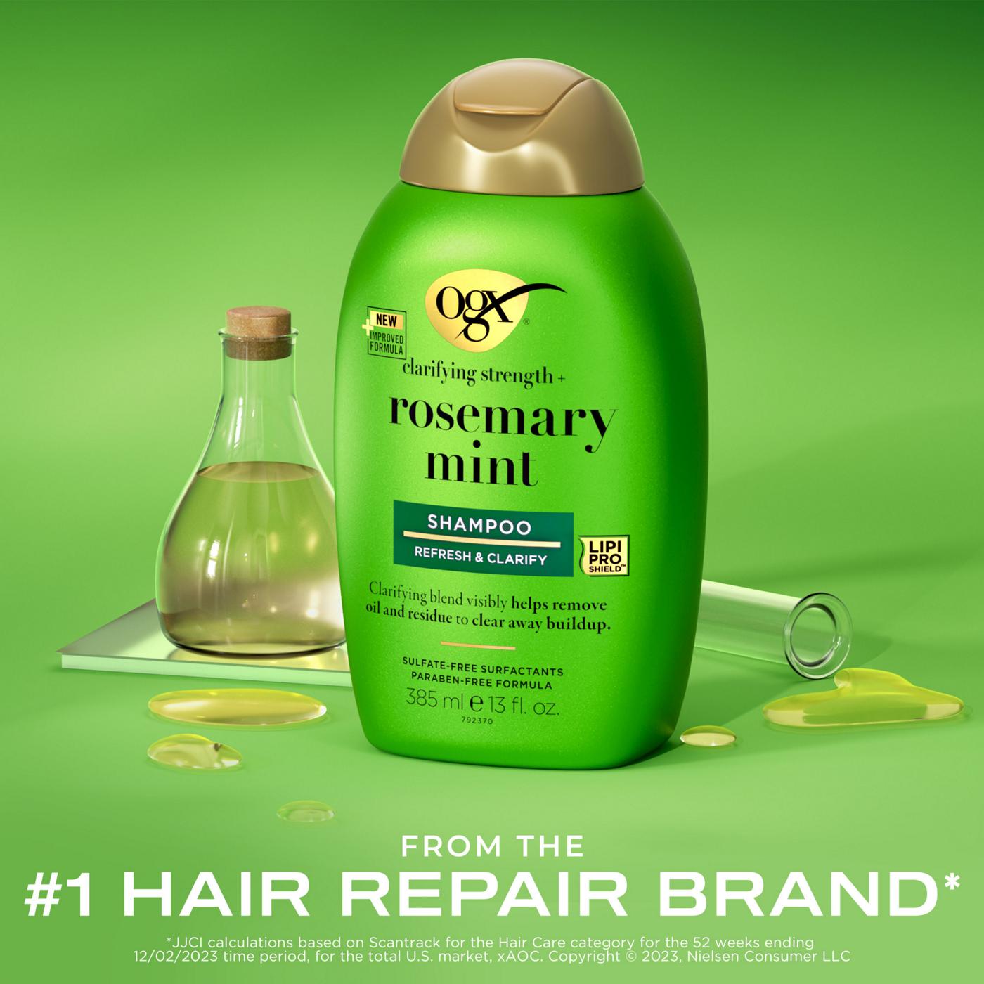 OGX Clarifying Strength + Rosemary Mint Shampoo; image 2 of 8