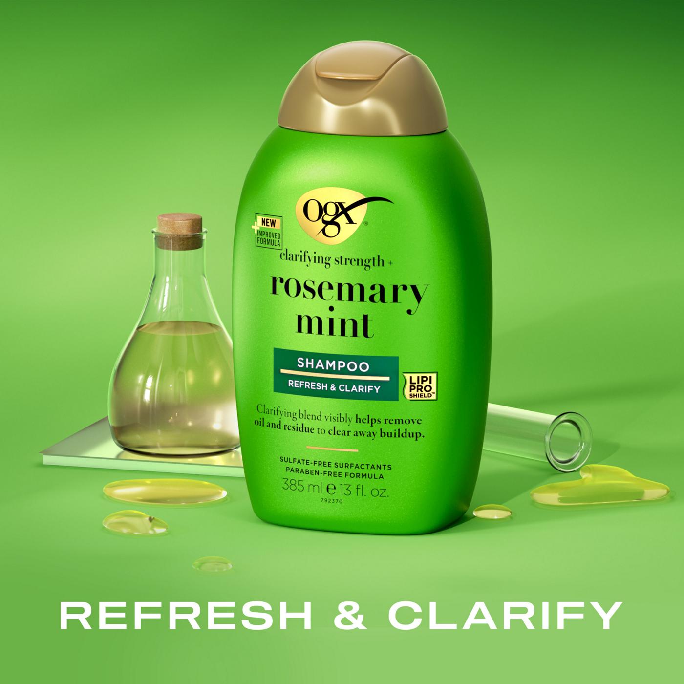 OGX Clarifying Strength + Rosemary Mint Shampoo; image 3 of 8