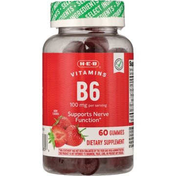 H-E-B Vitamin B6 100mg Gummies, 60 ct