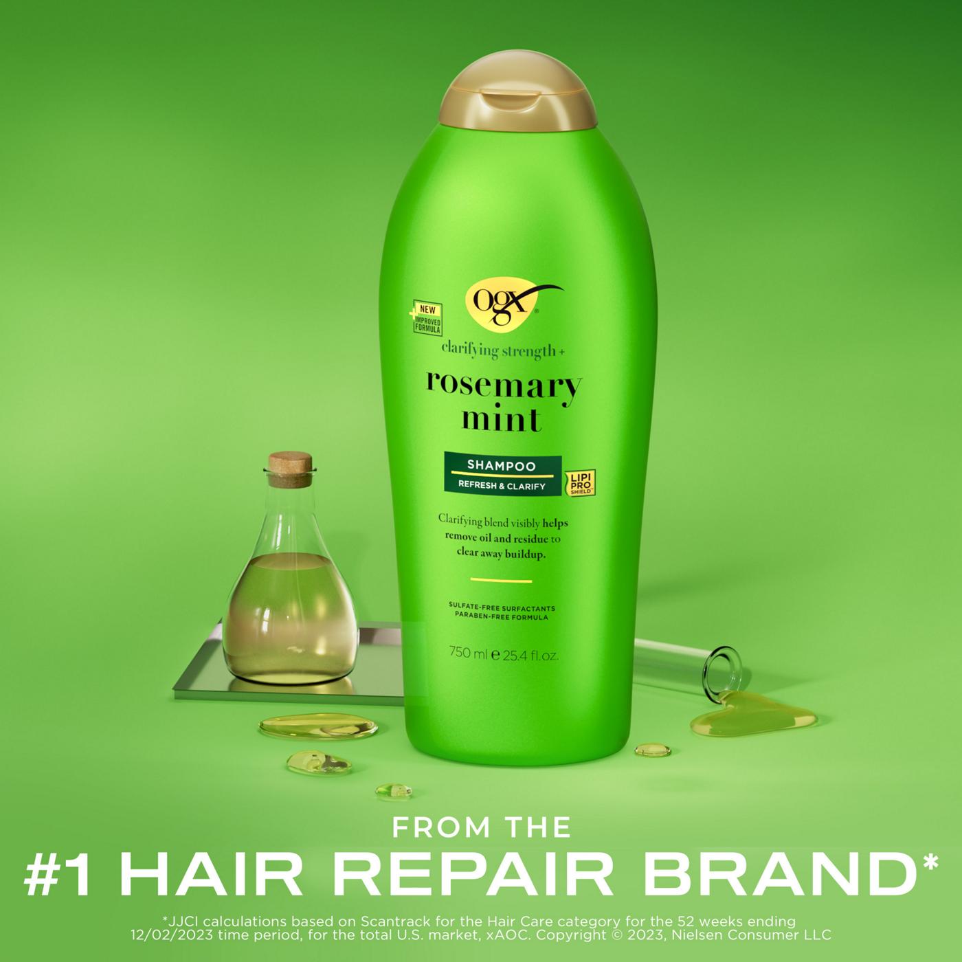 OGX Clarifying Strength + Rosemary Mint Shampoo; image 8 of 8