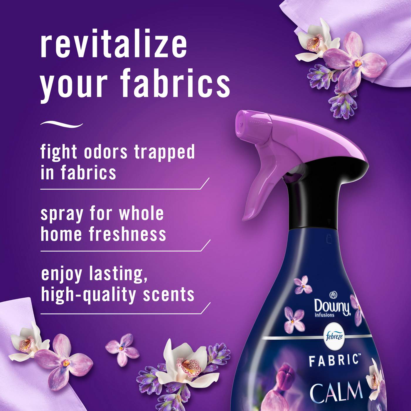 Febreze Fabric Spray Air Freshener Odor-Fighting Fabric Refresher - Downy Calm Scent; image 5 of 10