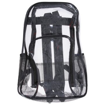 Arctic Star Clear Backpack with Black Trim, 17"