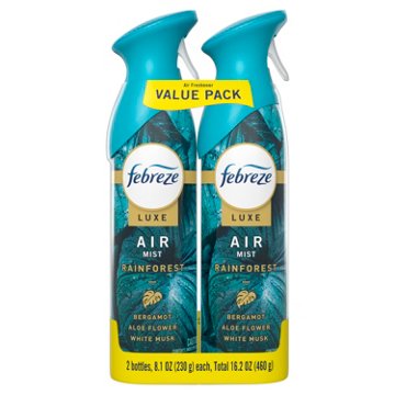 Febreze Luxe Air Mist Freshener Odor Fighting Room Spray Value Pack - Rainforest Scent