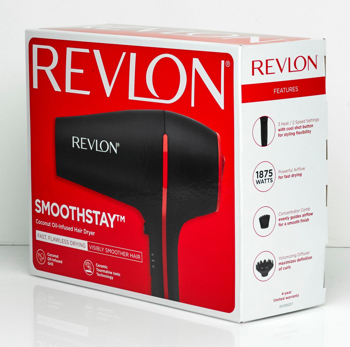 Revlon SmoothStay Coconut Oil Infused Hair Dryer; image 2 of 4