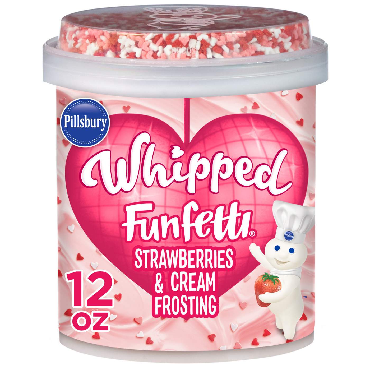 Pillsbury Whipped Funfetti Frosting - Strawberries & Cream; image 1 of 9