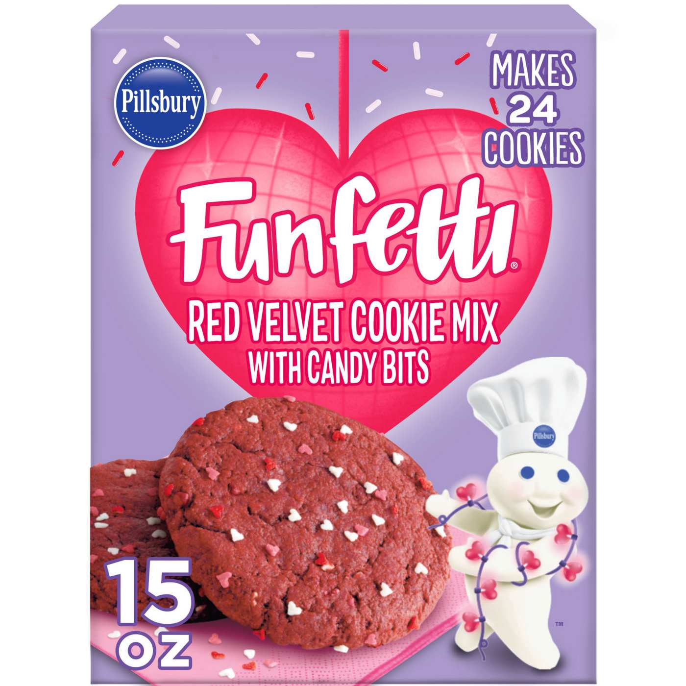 Pillsbury Funfetti Cookie Mix - Red Velvet; image 1 of 9