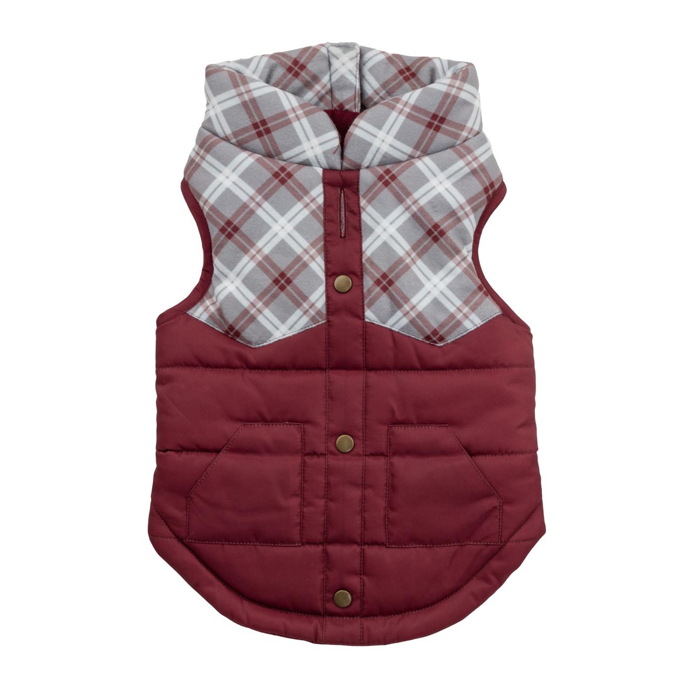 Simply Dog Red Plaid Yoke Bomber Jacket Large; image 3 of 3