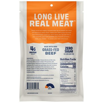 Archer Zero Sugar 4g Protein Grass-Fed Beef Mini Sticks - Beef & Cheese, 16 ct