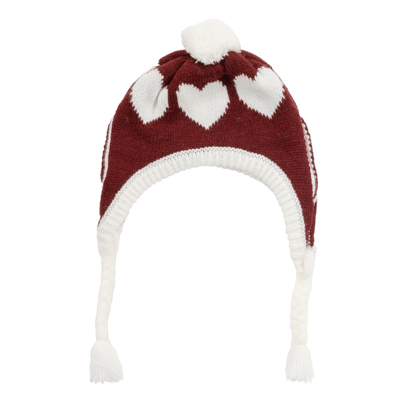 Simply Dog Red Heart Pom Knit Hat XS/S; image 2 of 2