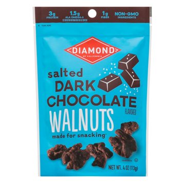 Diamond of California Salted Dark Chocolate Flavored Walnuts, 4 oz