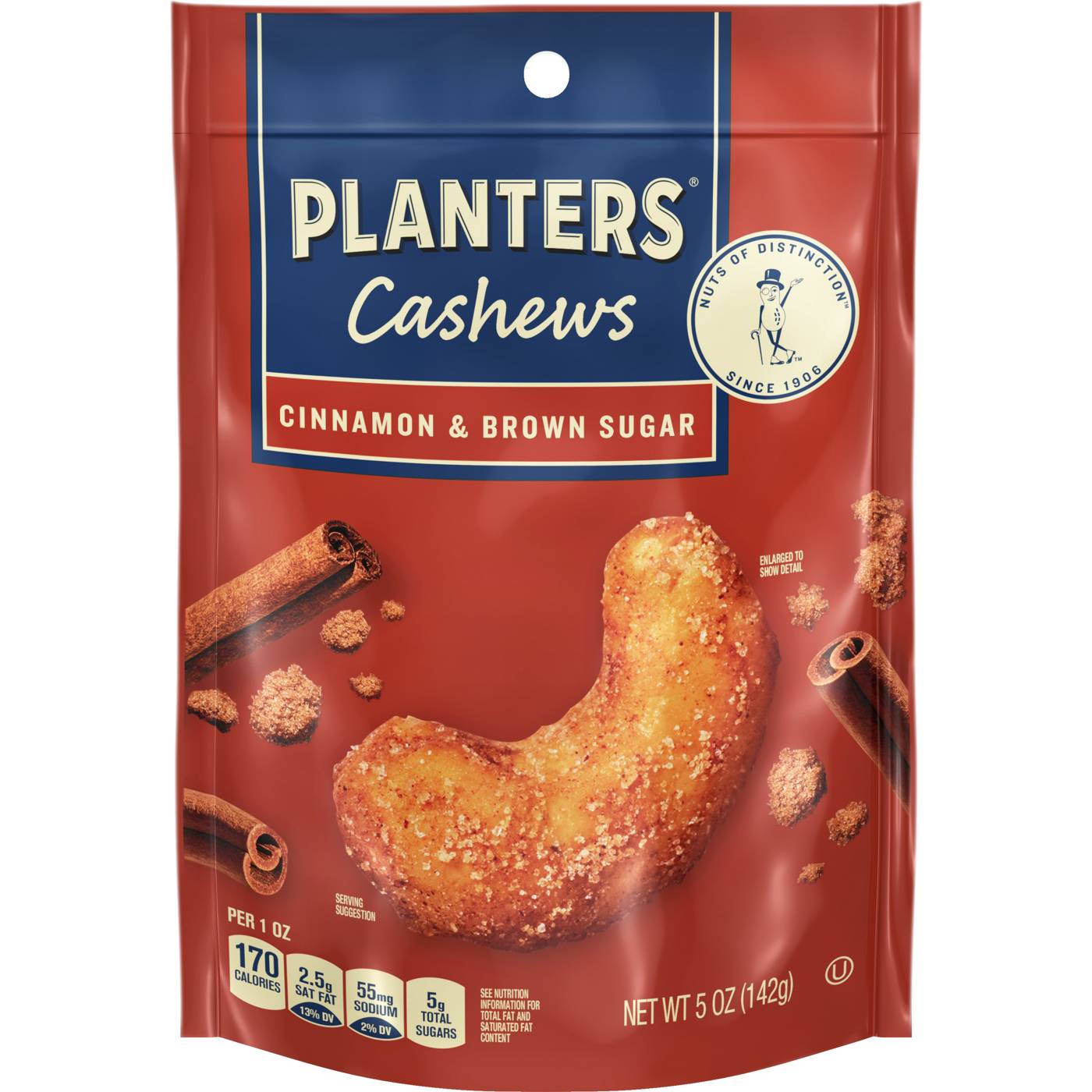 Planters Cashews - Cinnamon & Brown Sugar; image 1 of 2