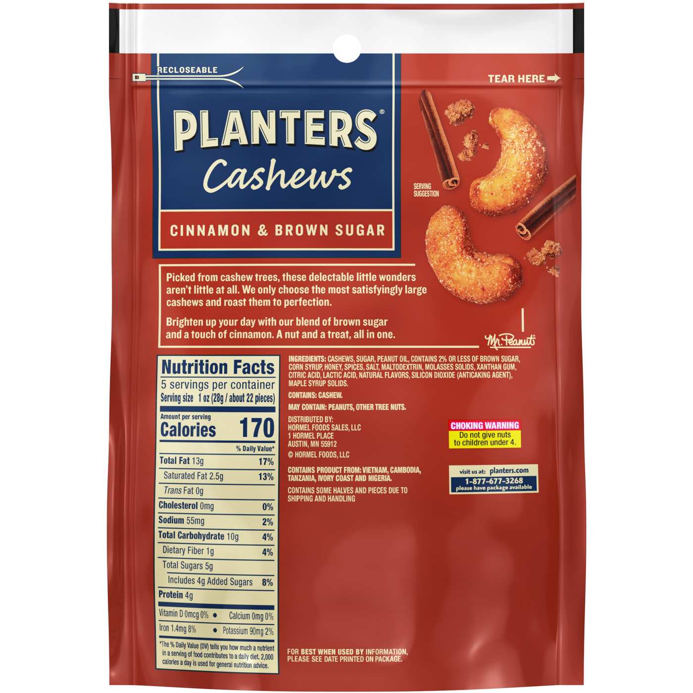 Planters Cashews - Cinnamon & Brown Sugar; image 2 of 2