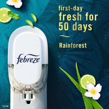 Febreze Luxe Plug In Air Freshener Odor-Fighting Scented Oil Refill - Rainforest, 2 ct
