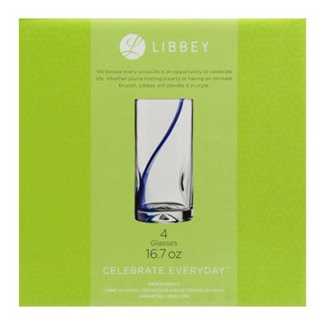 Libbey Impressions Blue Ribbon Glass Set, 4 pk, 16.7 oz