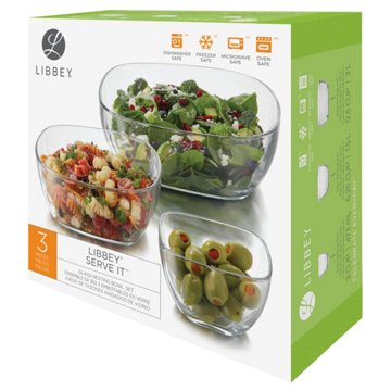 Libbey Glass Nesting Bowl Set, 3 pc