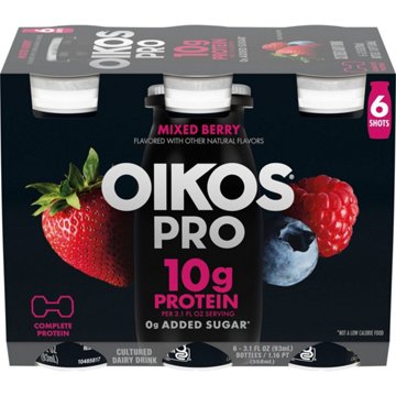 Oikos Pro 10g Protein Mixed Berry Yogurt Drink 3.1 oz Bottles