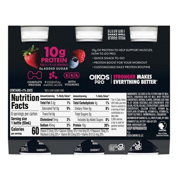 Oikos Pro 10g Protein Mixed Berry Yogurt Drink 3.1 oz Bottles