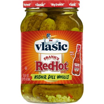 Vlasic Frank's Red Hot Flavored Kosher Dill Wholes, 16 oz