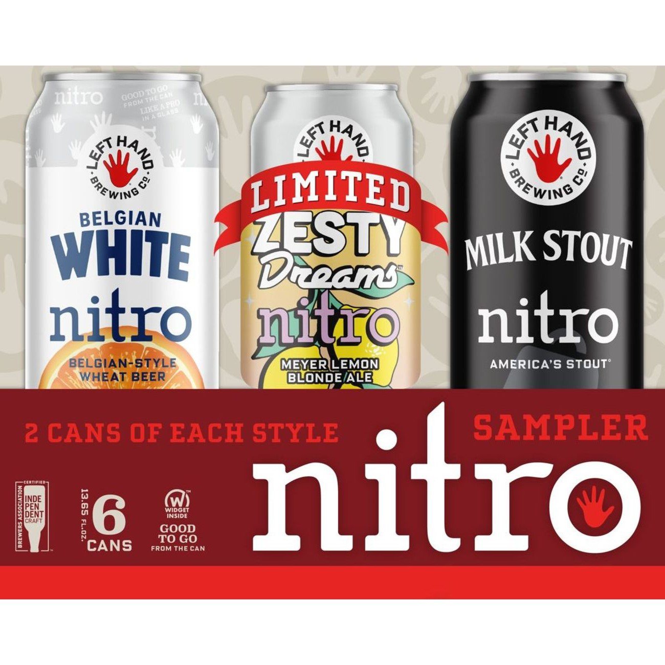 Left Hand Brewing Nitro Craft Beer Sampler 6 pk Cans - Shop Beer at H-E-B