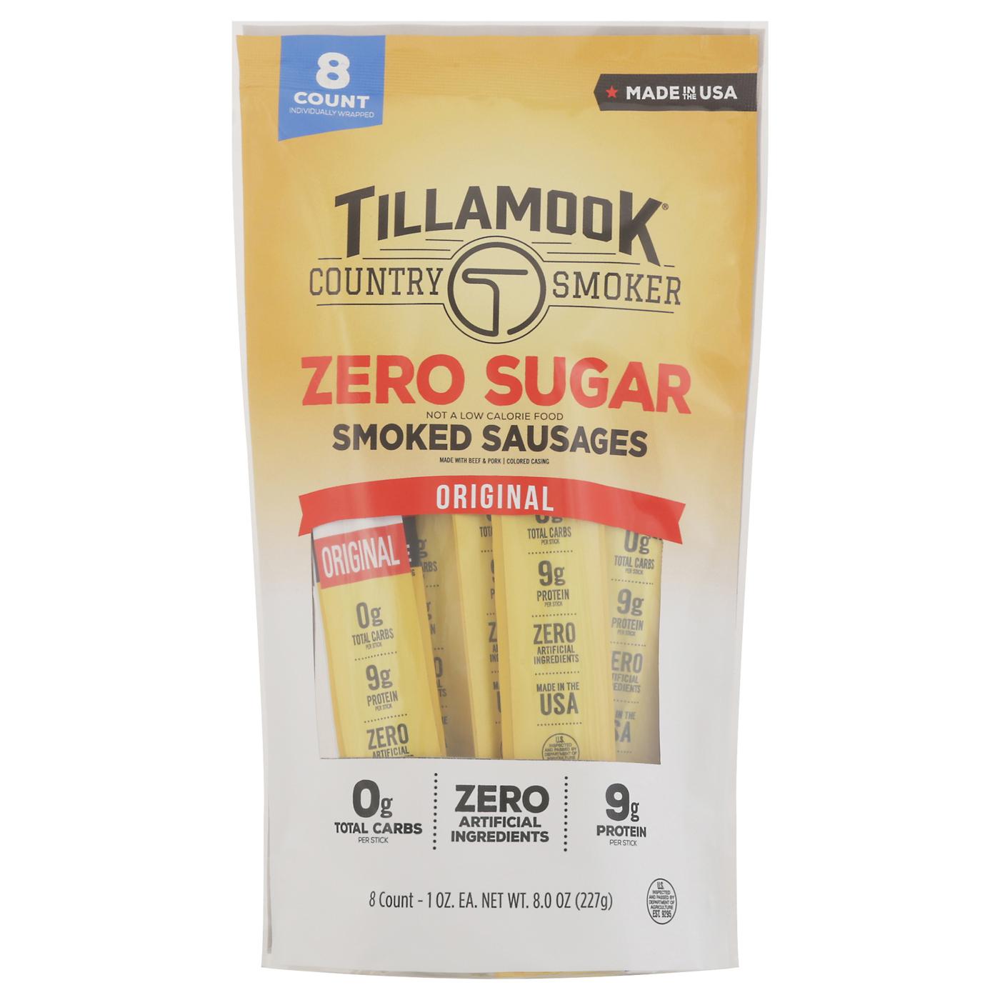 Tillamook Country Smoker 9g Protein Zero Sugar Smoked Sausages Meat Sticks - Original; image 1 of 2