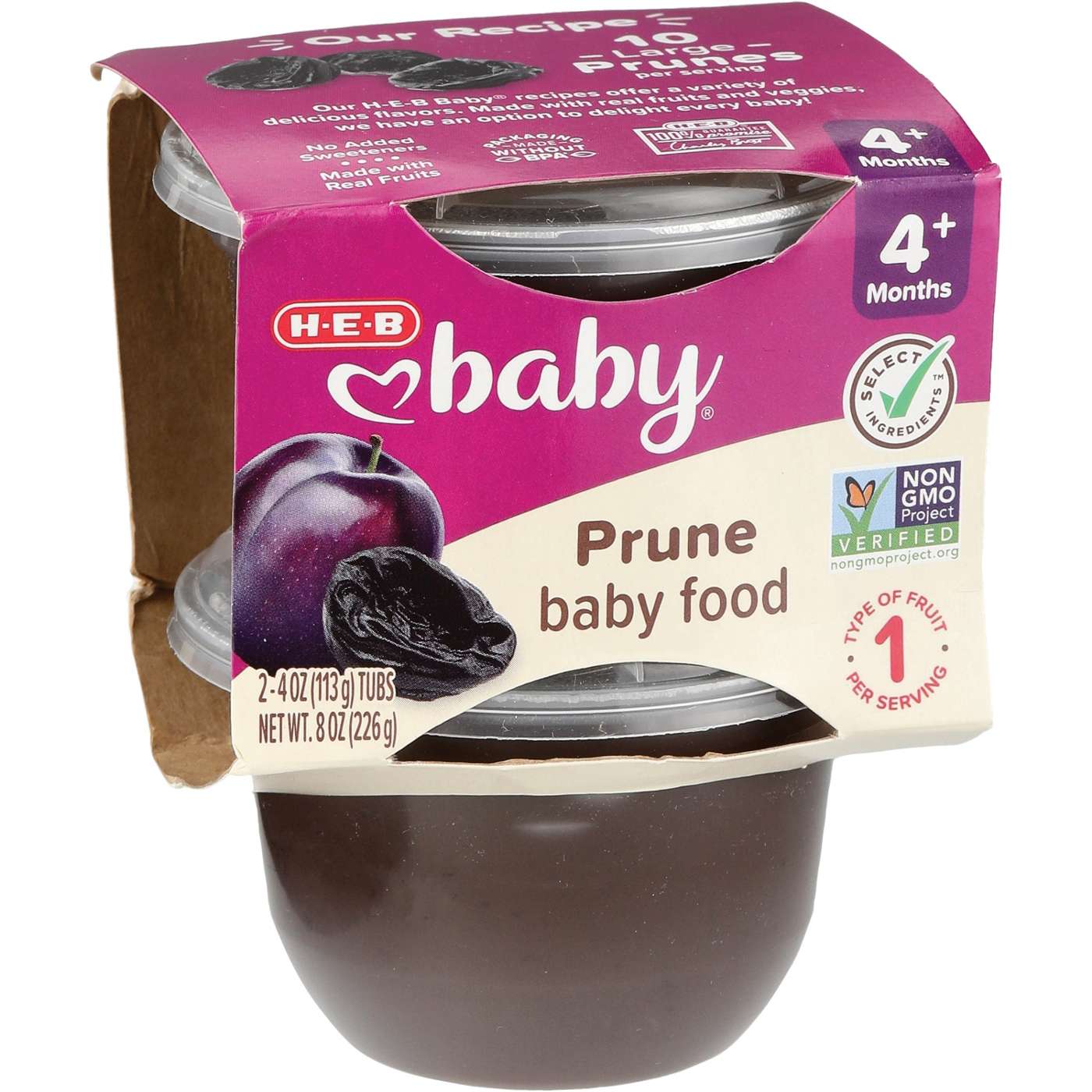 H-E-B Baby Food - Prune, 4 oz Tubs - Shop Baby food at H-E-B