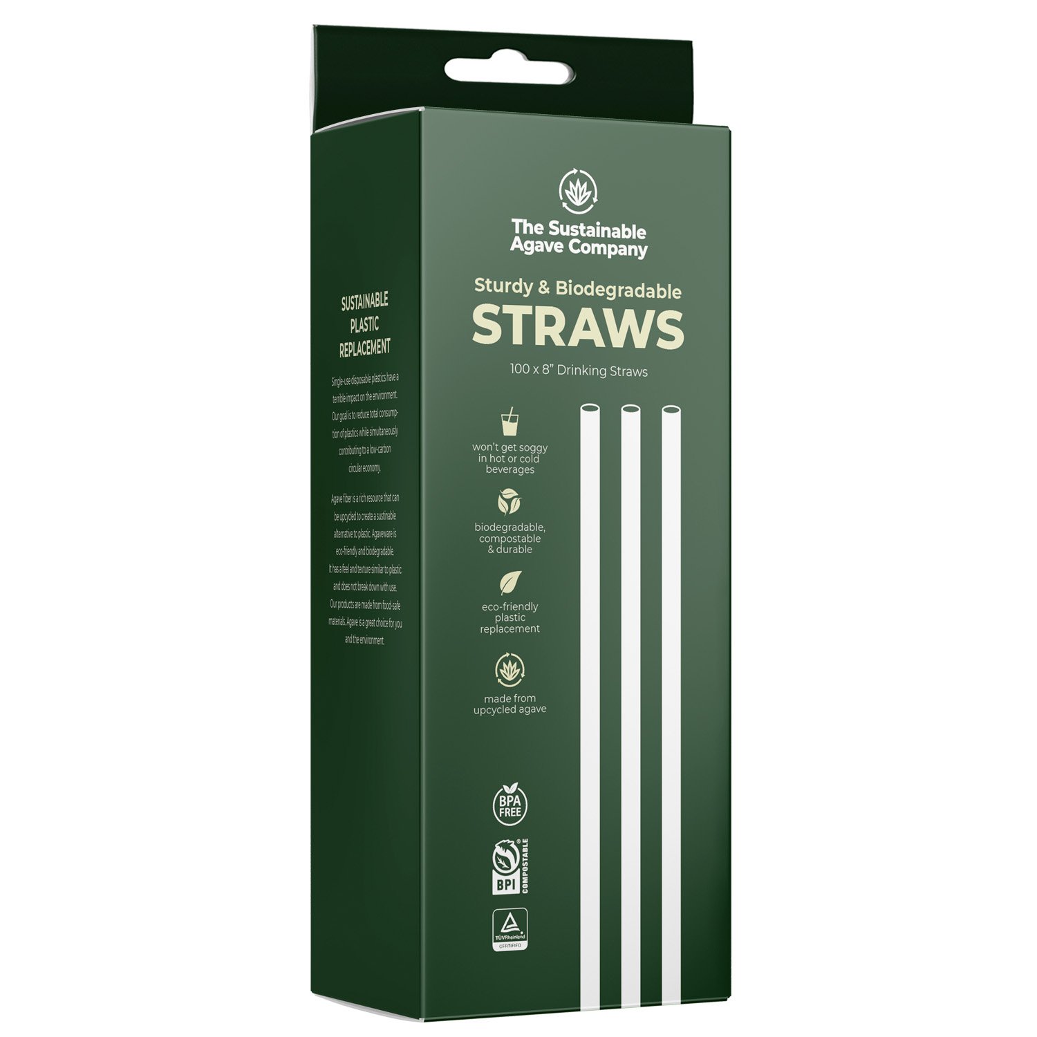 The Sustainable Agave Company 8" Drinking Straws, 100 ct | Central  Market - Really Into Food
