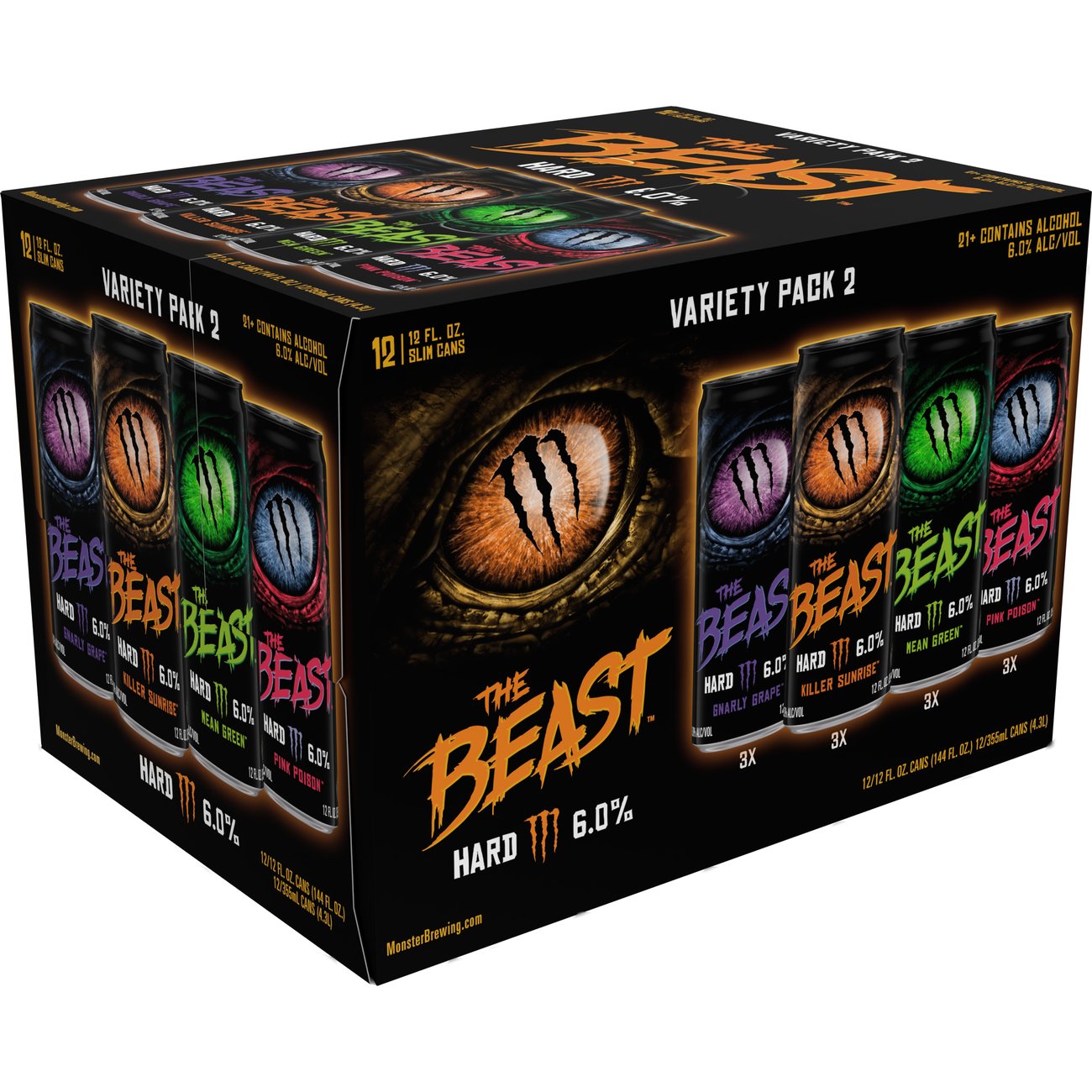 Monster The Beast Unleashed Hard Beverage Variety 12 pk Cans