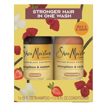 SheaMoisture Strengthen & Restore Shampoo & Conditioner - Jamaican Black Castor Oil 