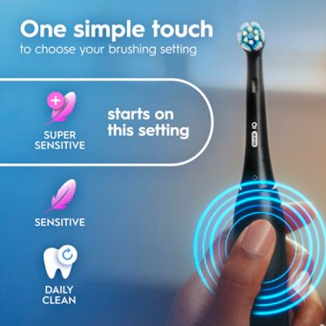 Oral-B iO Series 2 Rechargeable Electric Powered Toothbrush, Night Black with 1 Gentle Care Brush Head