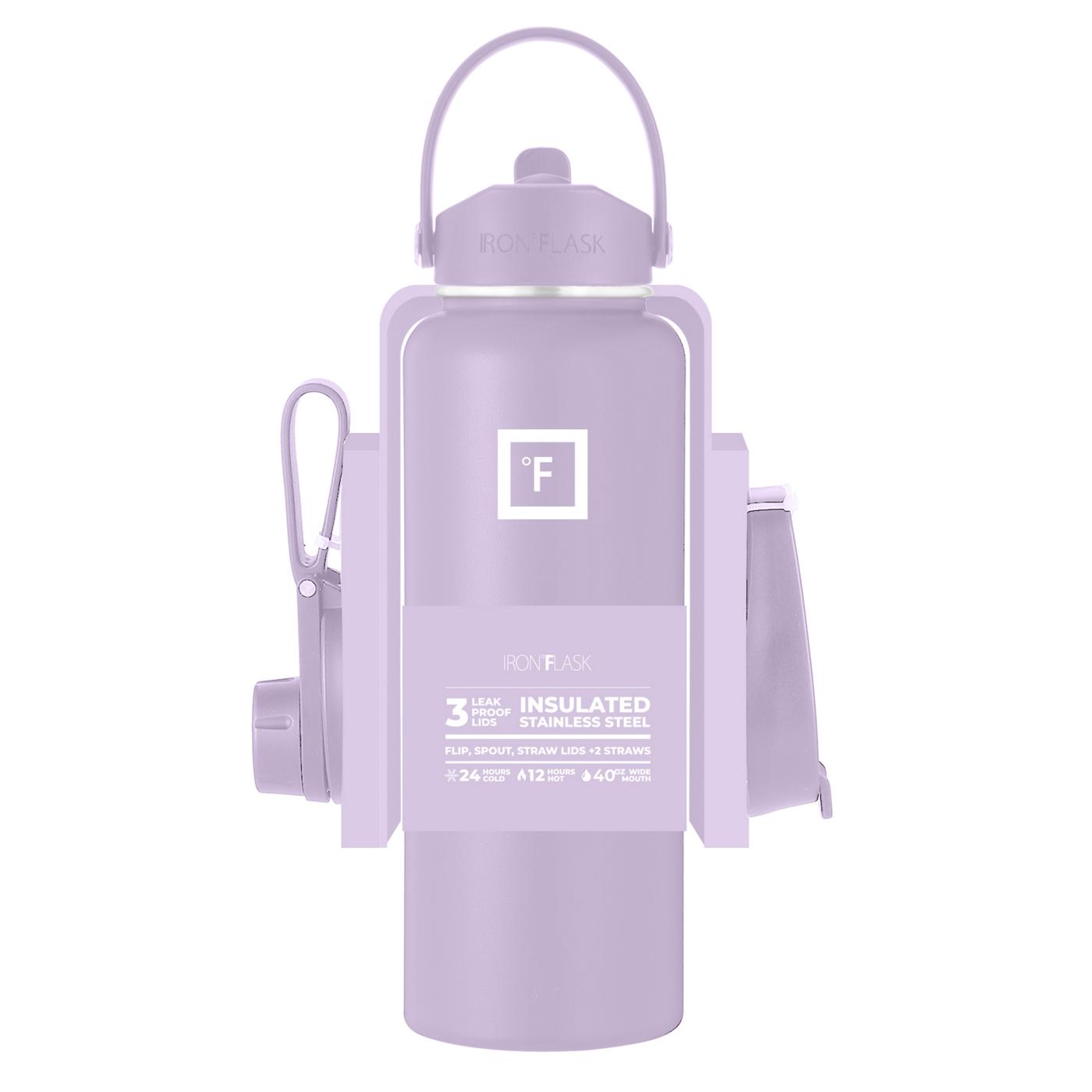 Iron Flask Wide Mouth Water Bottle & 3 Lids - Lavender; image 1 of 5