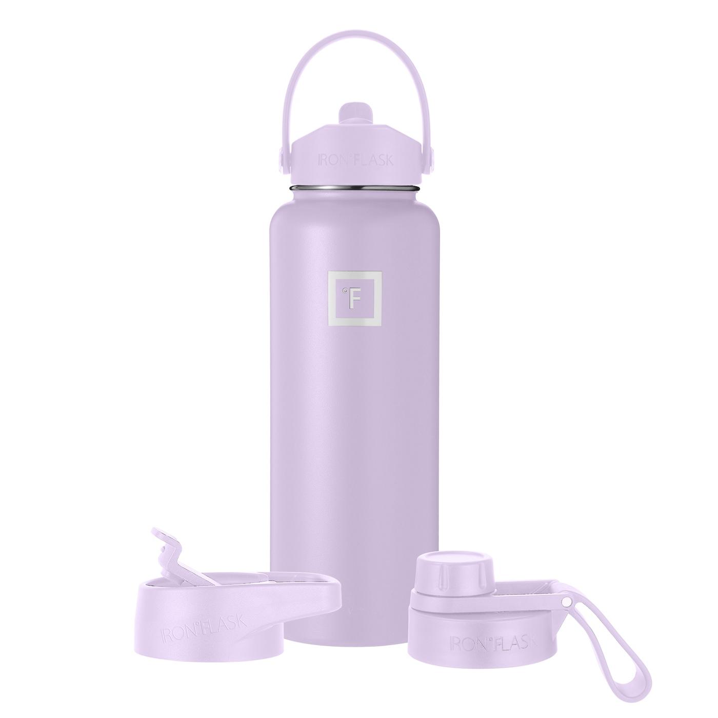 Iron Flask Wide Mouth Water Bottle & 3 Lids - Lavender; image 2 of 5