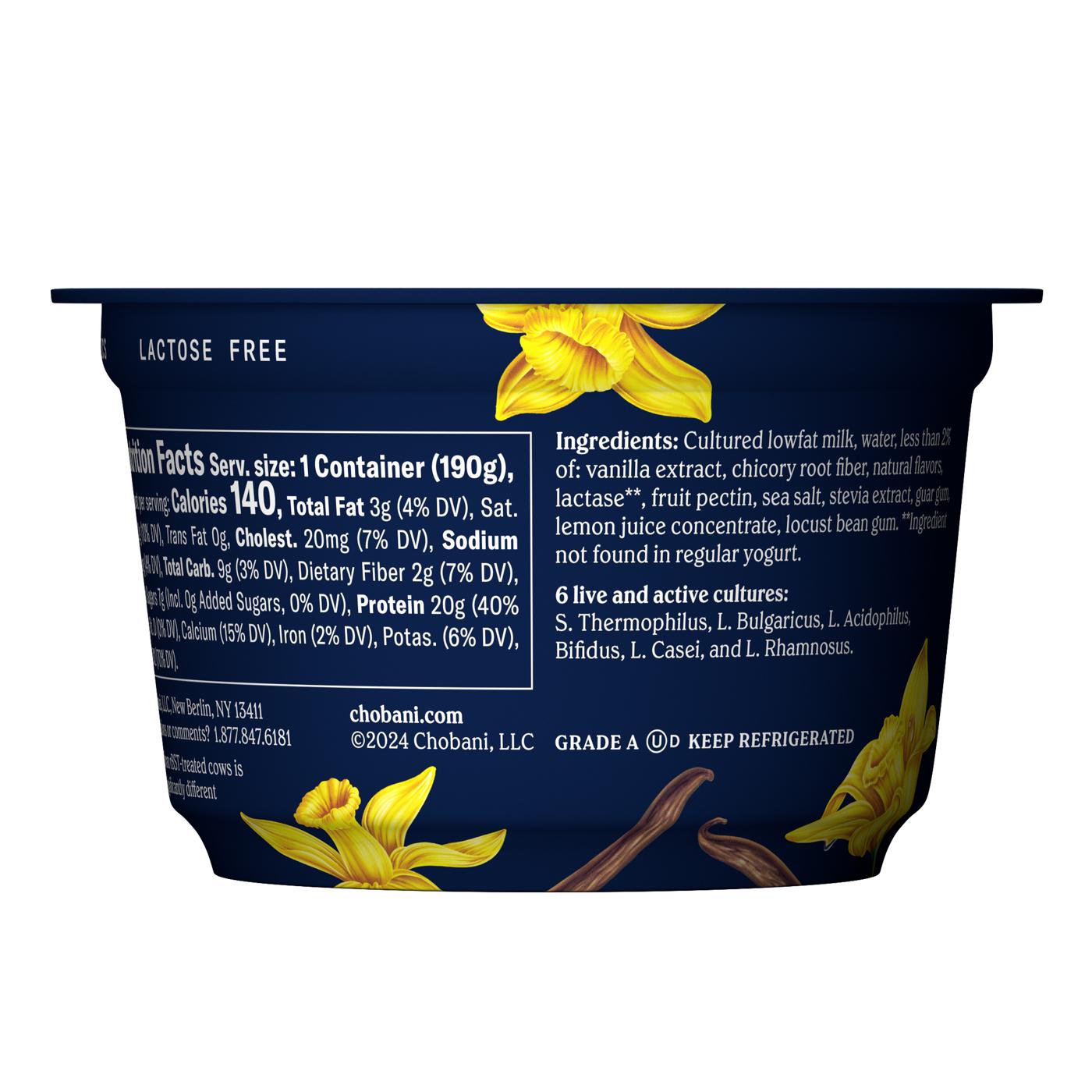 Chobani 20G Protein Zero Sugar Added Greek Yogurt - Vanilla; image 2 of 6