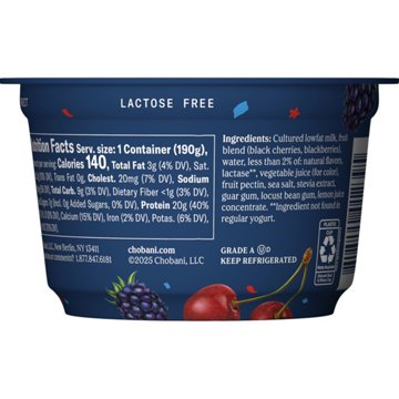 Chobani 20G Protein Lowfat Greek Yogurt - Cherry Berry