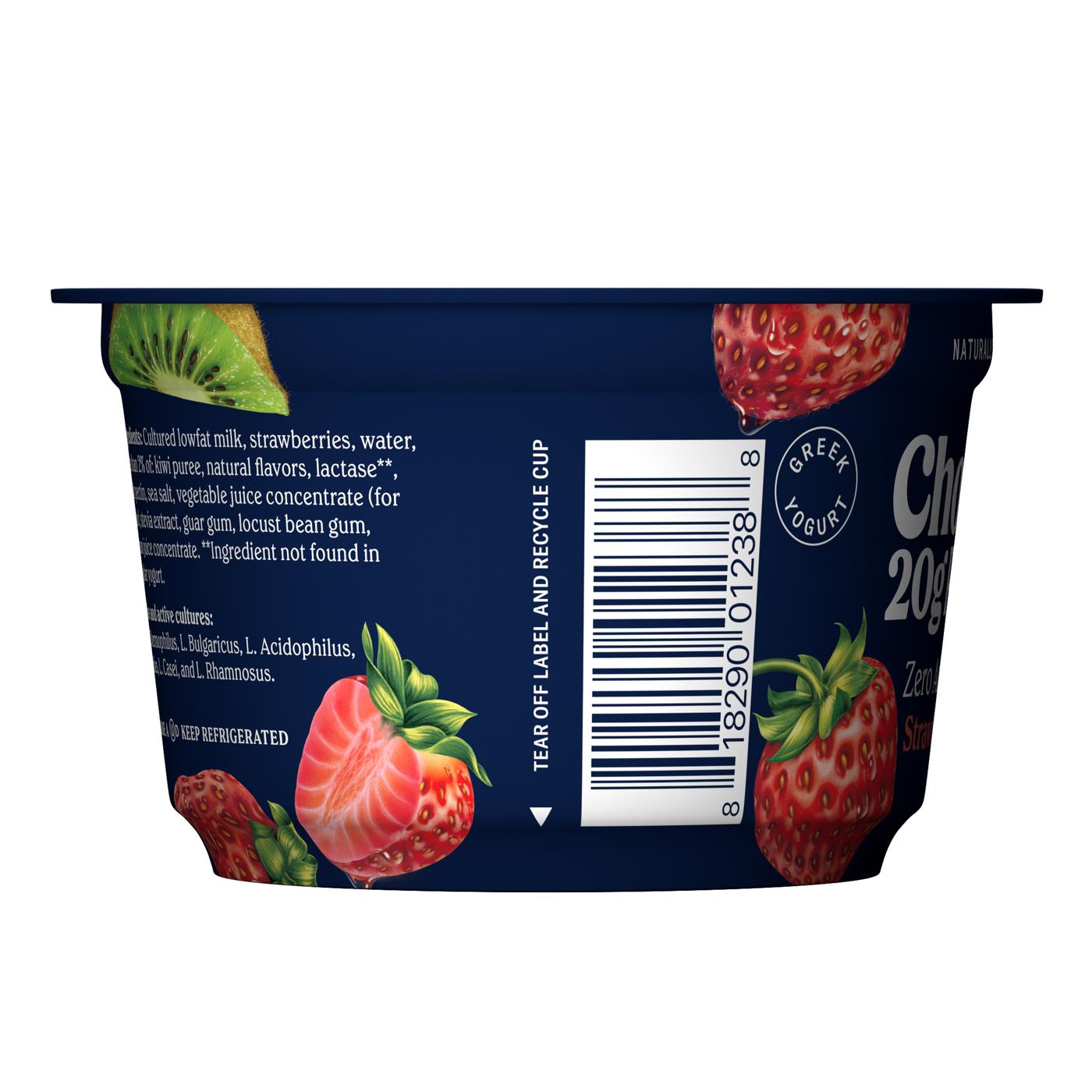 Chobani 20g Protein Zero Sugar Added Greek Yogurt - Strawberry; image 2 of 3