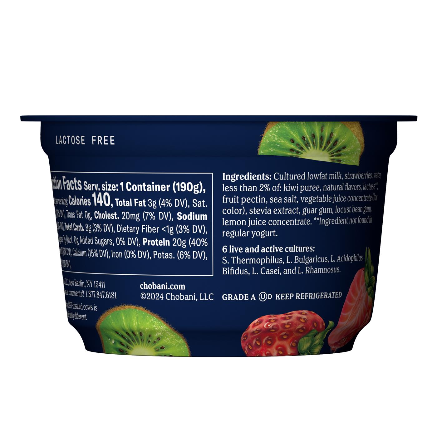 Chobani 20g Protein Zero Sugar Added Greek Yogurt - Strawberry; image 3 of 3