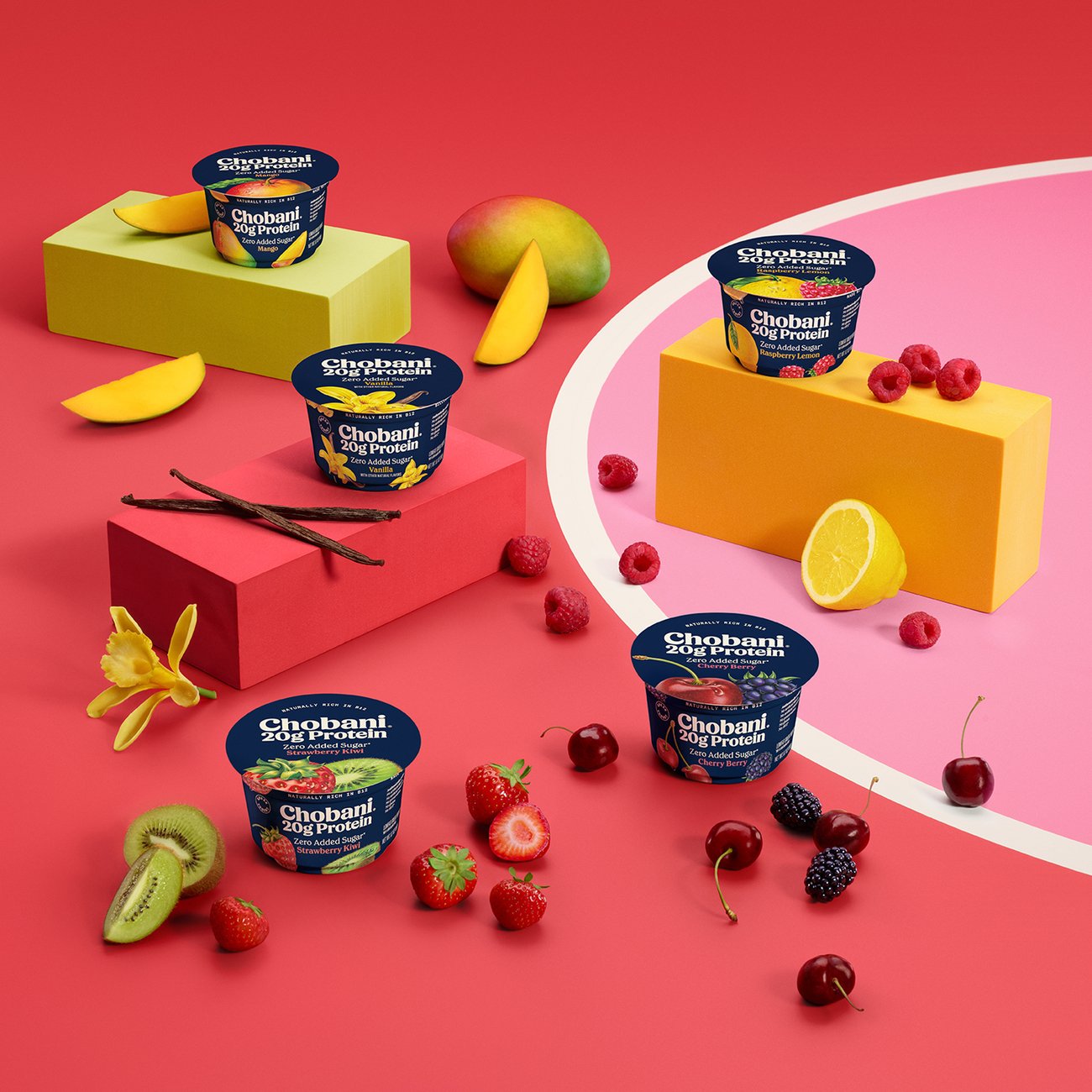 Chobani 20G Protein Zero Sugar Added Greek Yogurt - Strawberry