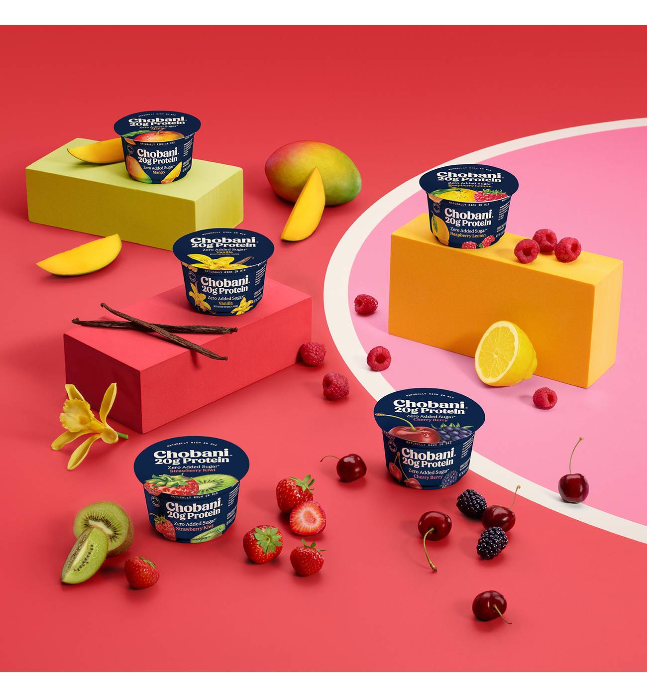 Chobani 20G Protein Zero Sugar Added Greek Yogurt - Strawberry