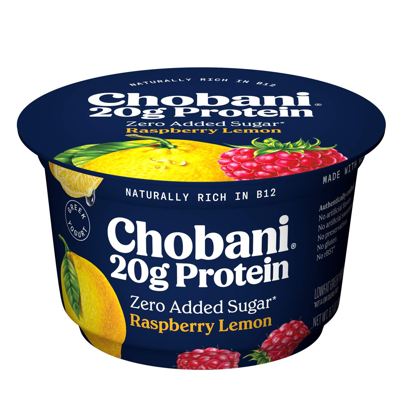 Chobani 20g Protein Zero Sugar Added Greek Yogurt -  Raspberry Lemon; image 1 of 4