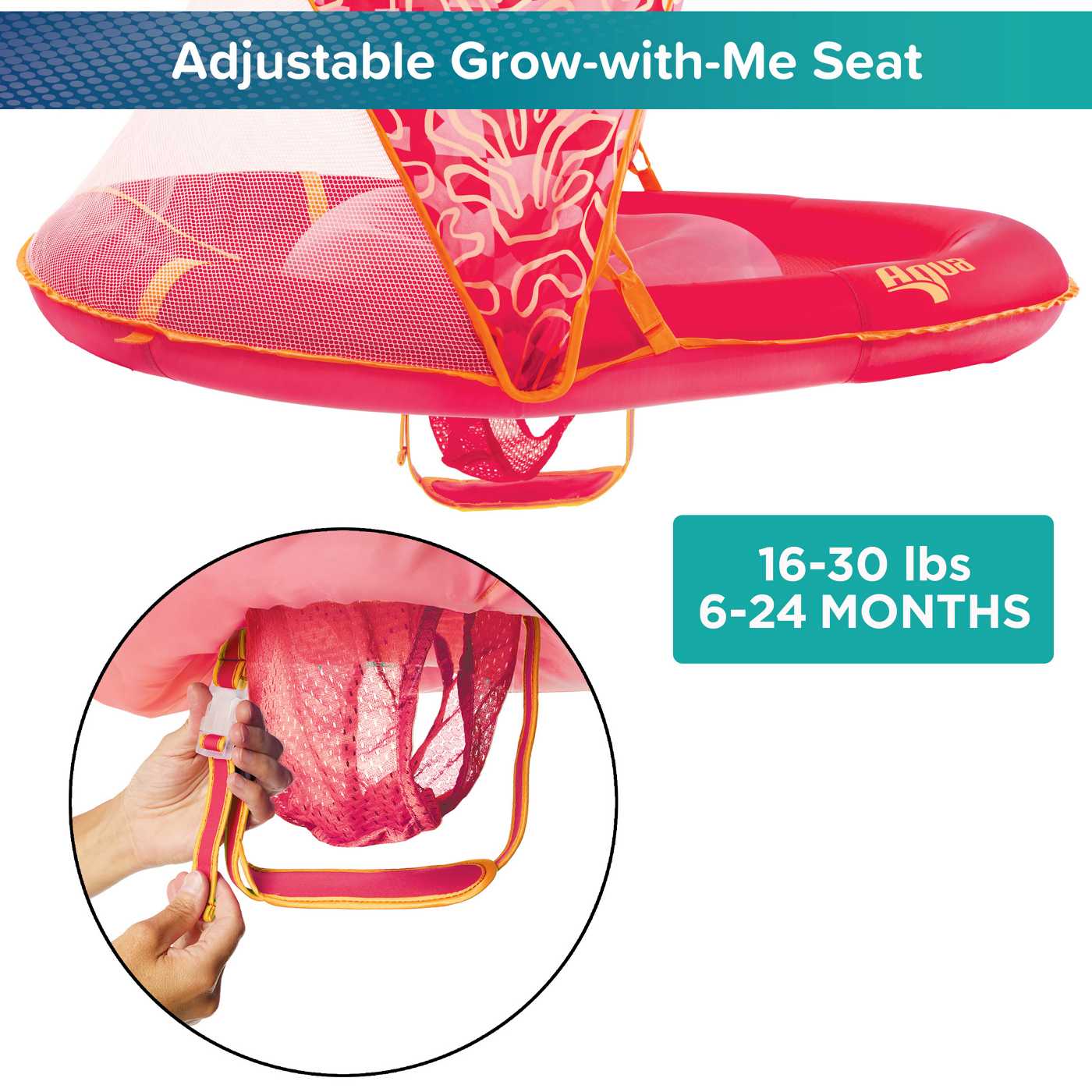 Aqua Leisure Kids Grow-With-Me Baby Boat - Pink; image 3 of 13