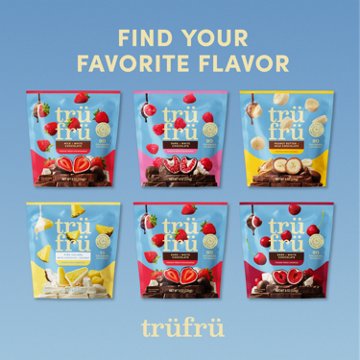 Tru Fru Frozen Strawberries - Milk + White Chocolate, Family Size, 18 oz