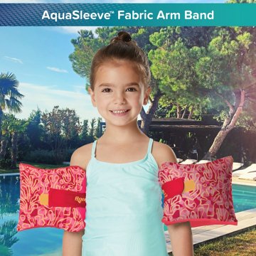 Aqua Leisure Kids FloatEez Fabric Arm Bands - Pink, Small/Medium