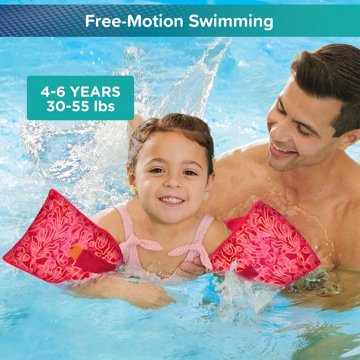 Aqua Leisure Kids FloatEez Fabric Arm Bands - Pink, Small/Medium