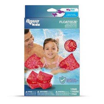 Aqua Leisure Kids FloatEez Fabric Arm Bands - Pink, Small/Medium