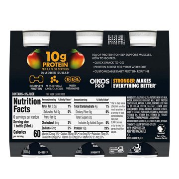 Oikos Pro 10g Protein Mango Yogurt Drink 3.1 oz Bottles