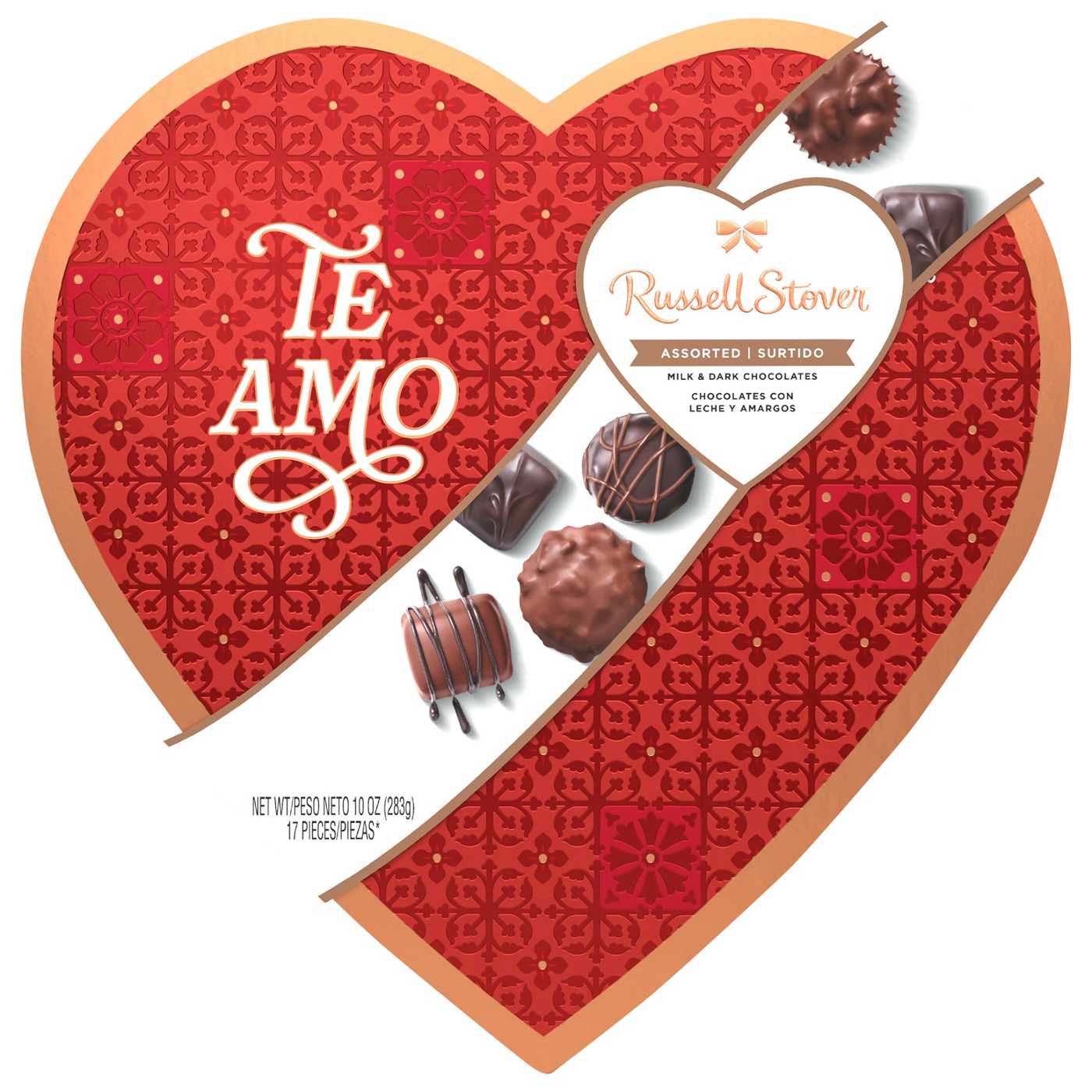 Russell Stover Te Amo Assorted Chocolates Valentine's Heart Gift Box, 17 pc; image 1 of 3