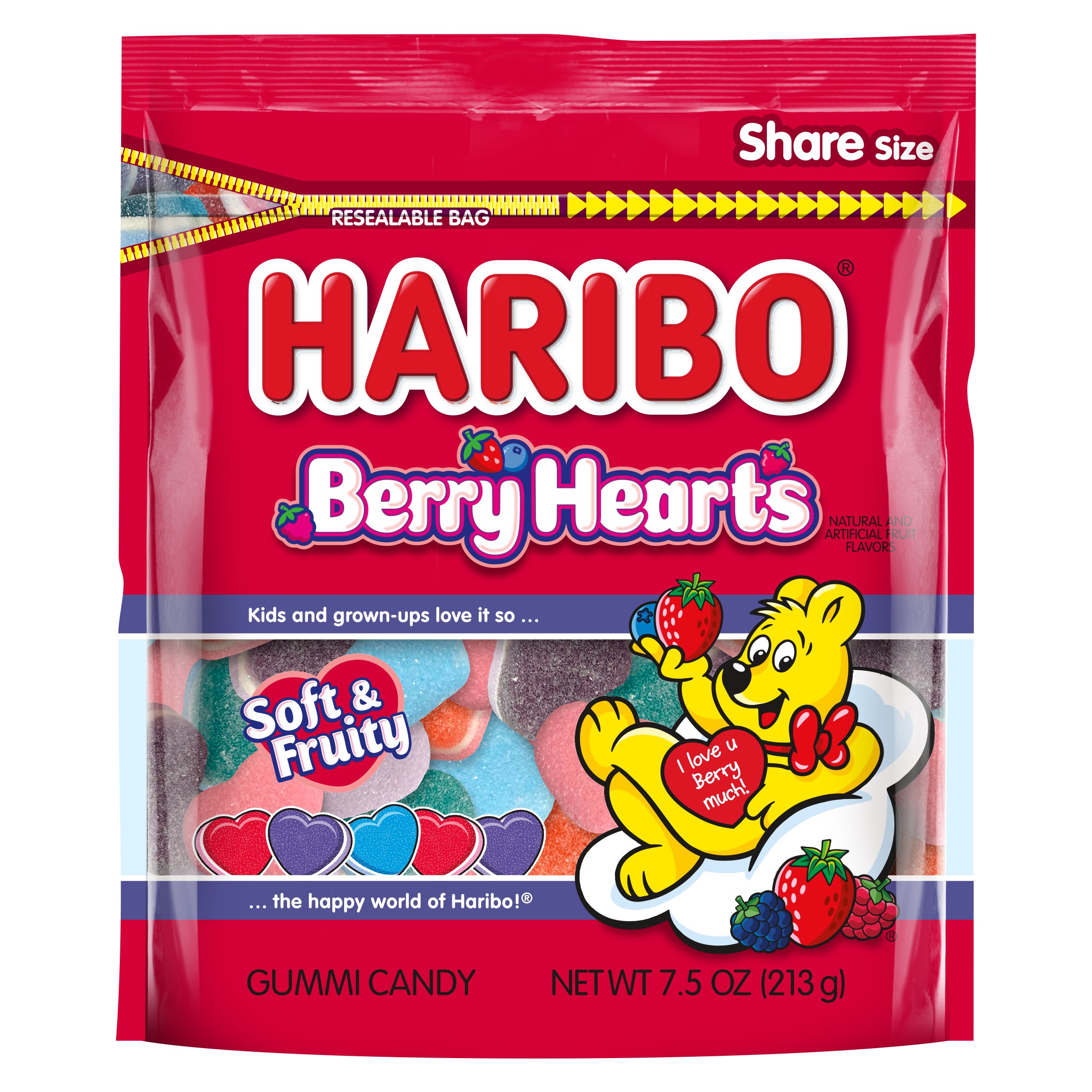 Haribo Berry Hearts Gummy Valentine's Candy - Share Size - Shop Candy ...