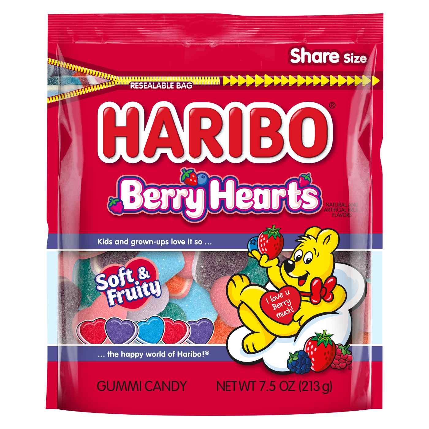 Haribo Berry Hearts Gummy Valentine's Candy - Share Size; image 1 of 2