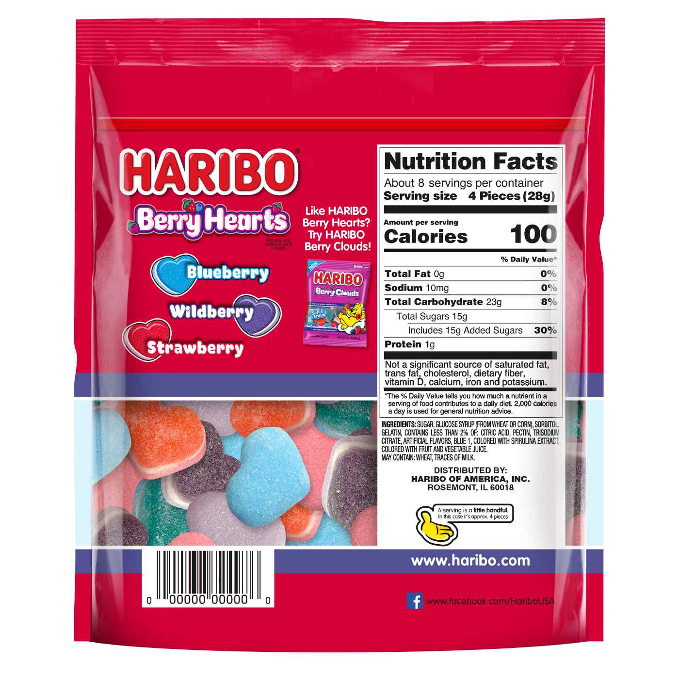 Haribo Berry Hearts Gummy Valentine's Candy - Share Size; image 2 of 2