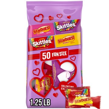 Skittles & Starburst Assorted Fun Size Valentine's Exchange Candy