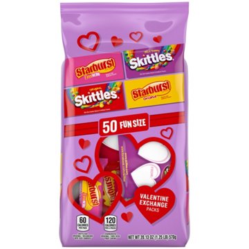 Skittles & Starburst Assorted Fun Size Valentine's Exchange Candy